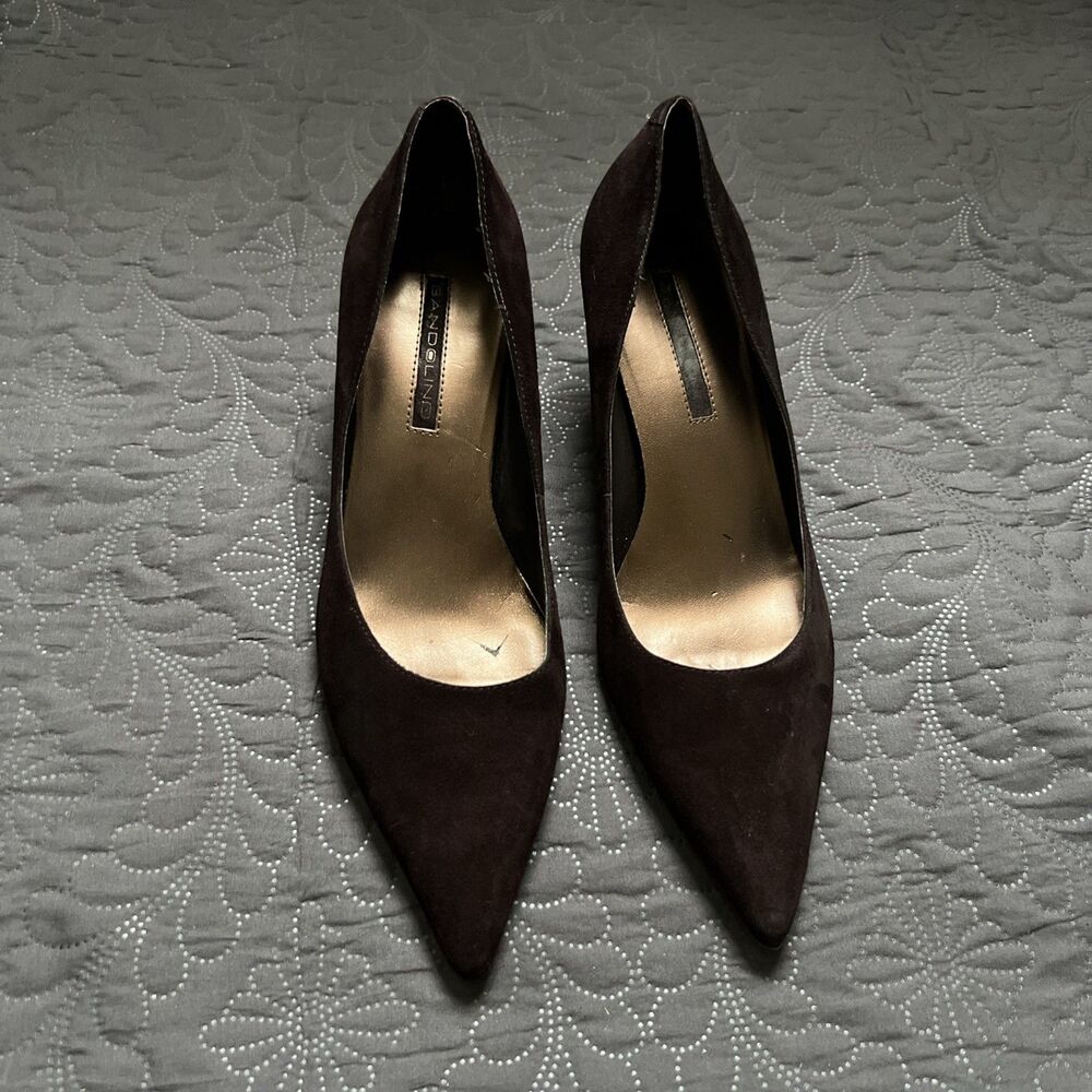 Bandolino Coffee Brown Suede Kitten Heel Pumps Shoes SZ9.5M Elegant Classic Chic